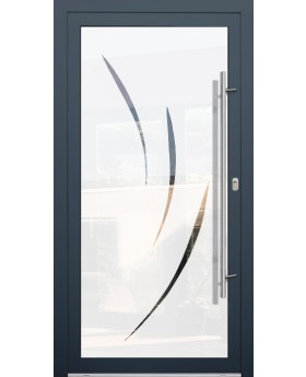 LIM Glass S19 -  aluminium front door milk with transparent decor