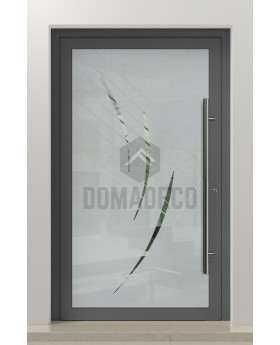 LIM Glass S19 -  aluminium front door milk with transparent decor