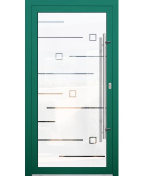 LIM Glass S20 -  aluminium front door milk with transparent decor