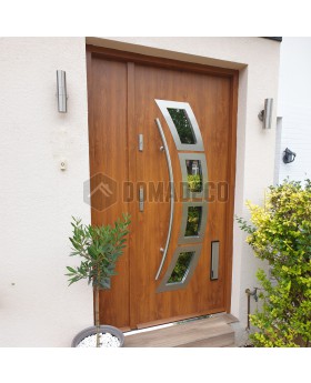 Aluminum & Stainless steel Front door with left side panel Domadeco
