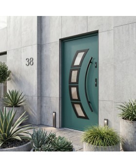 Green  steel front door