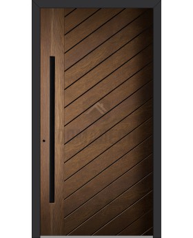 LIM V11 - aluminium front door covered sublimated wood