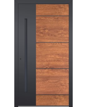 LIM v36 - aluminum front door with wooden decor