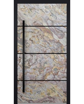LIM V46 - aluminum front door with sand rock stone