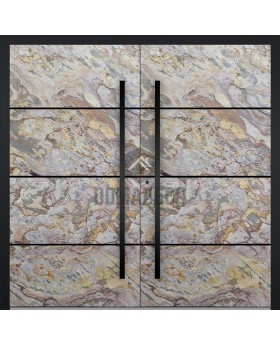 LIM V46 double - aluminum double front door with sand rock stone