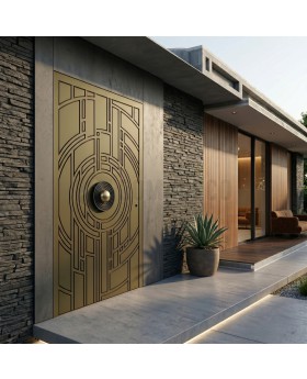 PIVOT V66 - pivot front door with milled pattern
