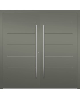 LIM W313 double - modern double aluminum door wirh ribs