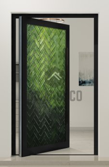 PIVOT FS1 - high-quality aluminium pivot door with fusing glass