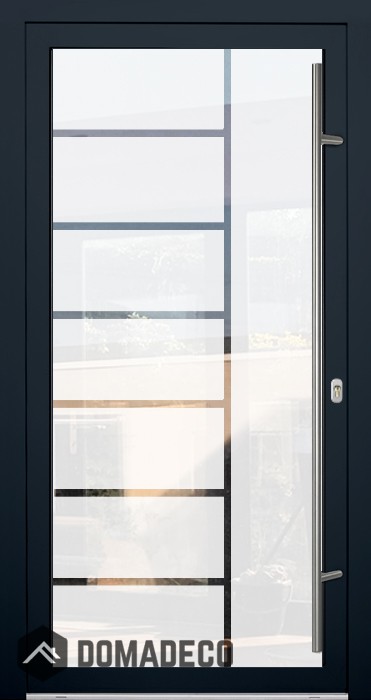 LIM Glass S7 - external aluminium frosted door with transparent decor