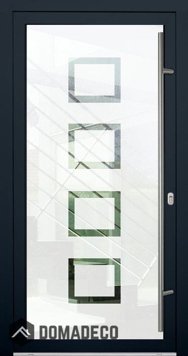 LIMGlass S8 - sand front door with transparent decor