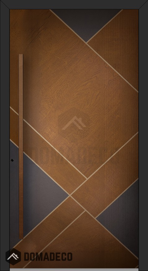 LIM V10 - aluminium front door with wooden decor