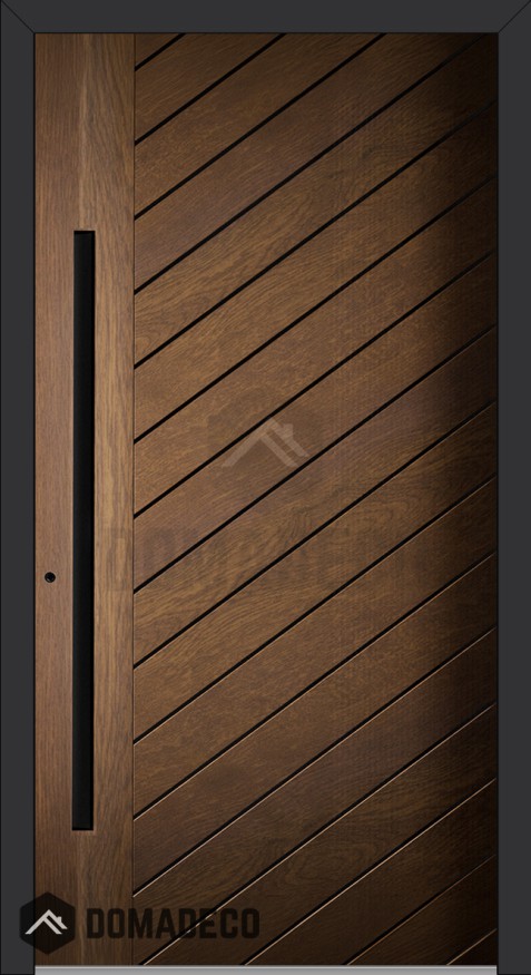 LIM V11 - aluminium front door covered sublimated wood