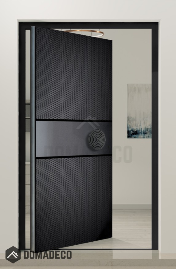 PIVOT V67 - pivot door with milled geometric patterns