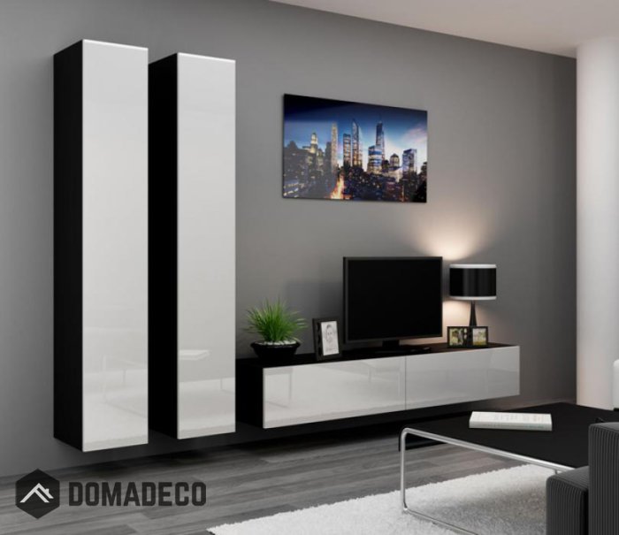 Black and white entertainment center discount