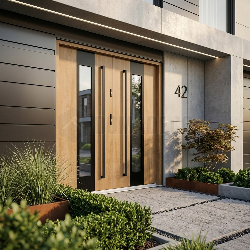 Turners oak steel double doors